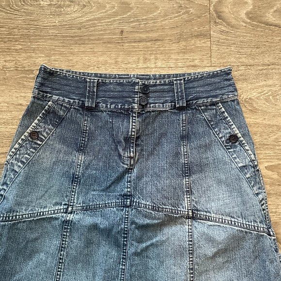 Bass Jeans Blue Denim Skirt A Line 100% Cotton Women's Size 4 - Picture 2 of 6